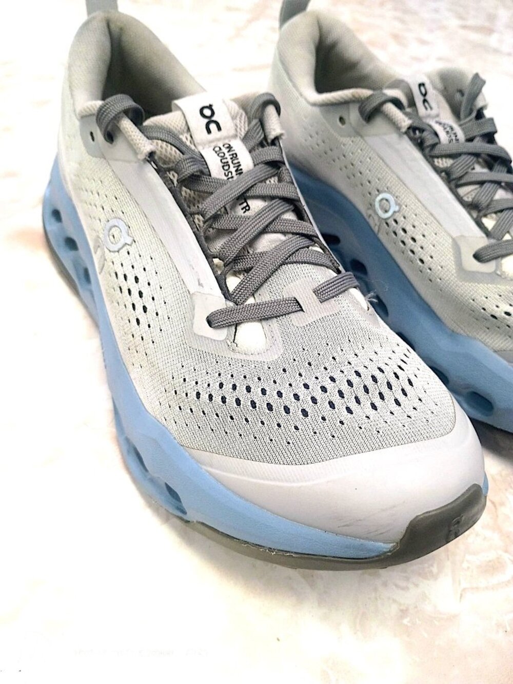 On Cloudsurfer Running Shoes White/Blue Women's Size 9.5
